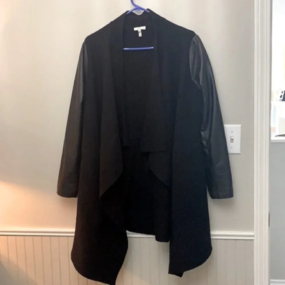Joie Faiga Boiled Wool and Lamb Leather Jacket (c) - Picture 3 of 6